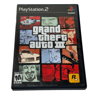 Grand Theft Auto III 3 PlayStation 2 PS2 CIB Complete Map Poster Black Label