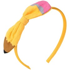 Back To School Pencil Headband Bow Hair Band Yellow Pen Hair Accessory For Kids
