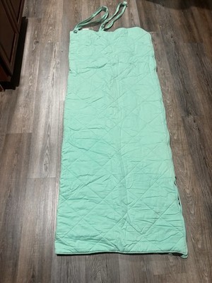 Pottery Barn teen Aqua green Brown Polka Dot sleeping bag blanket sleepover