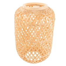 Rustic Bamboo Lampshade For Pendant Light With Handwoven Material