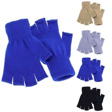 Winter Half Finger Gloves Knitted Fingerless Warm Stretchy Glove For Men Women