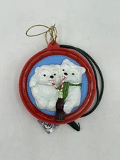 Unusual Vintage 1997 Coca Cola Co. Ornament Polar Bears Light Up?