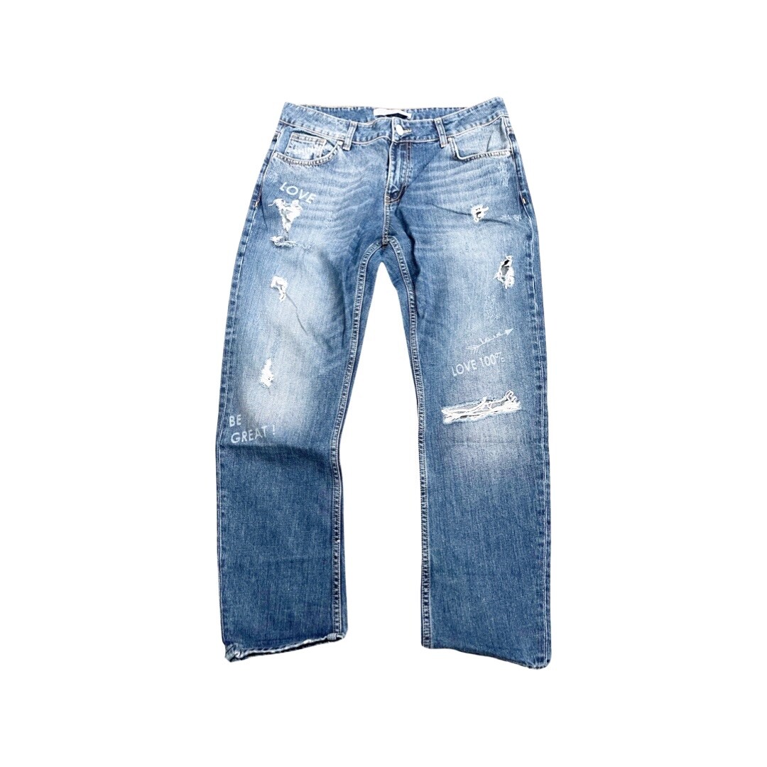 Zara Z1975 Basic Denim relaxed women size jeans - Main Image