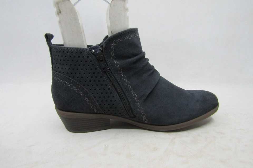 Earth Mujer Talla 10 W Azul Gamuza Cremallera Tobillo Moda Botas Botines Foto 4 de 4