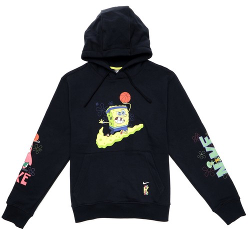 New Men's NIKE KYRIE x SPONGEBOB SQUAREPANTS HOODIE 'Black' 3XL [CQ7184 010]
