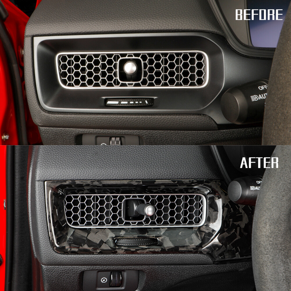 1pcs Carbon Fiber Air Outlet Cover Trim For 11th Gen Civic/Type R FL5