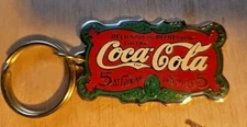Coca-Cola 1987 Delicious and  Refreshing  Vintage Keychain 5c Fountain 5c Bottle