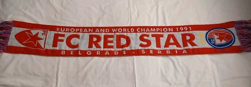 FC RED STAR BELGRADE SERBIA EUROPEAN AND WORLD CHAMPION 1991 ORIGINAL SHOP SCARF
