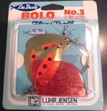 Brand New! Luhr Jensen Bolo Flex-I-Troll No.3 (4 Blade) Brass Red Center SS Wire