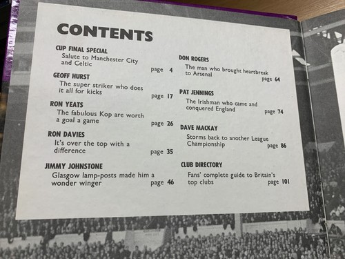 1969 "FOOTBALL STAR PARADE 1969-1970" RON YEATS UK FÚTBOL LIBRO DE TAPA DURA (P4) - Imagen 5 de 18