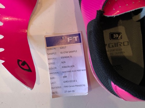 Giro Espada Boa Damen Fahrradschuhe Größe US 7,5 EU 39 Hott Pink! fabrikstempel - Bild 5 von 7