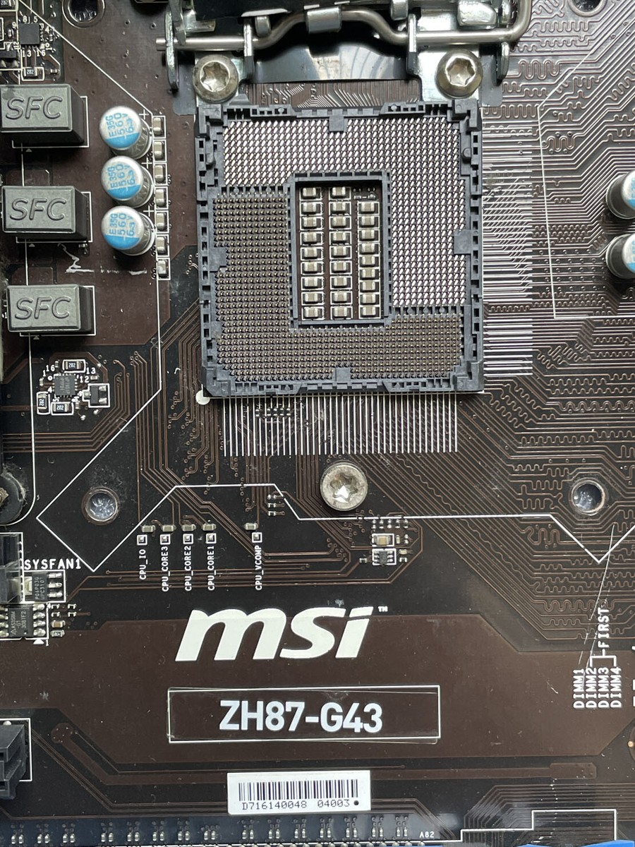 MSI ZH87-G43 Desktop Motherboard Intel H87 LGA1150 DDR3 ATX HDMI