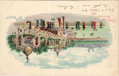 Old postcard Expo 1900 Paris right bank (991370)