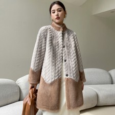 Cappotto visone invernale mamma donna pelliccia visone lungo slim fit spesso giacca festa