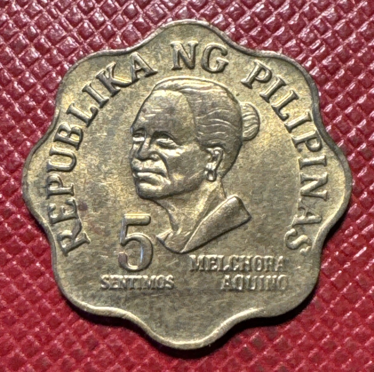 Philippines 1976 Brass 5 Sentimos. Melchora Aquino. High Grade. KM
