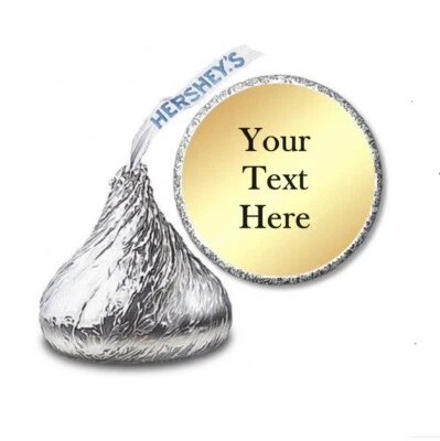 PARTY FAVORS EXPRESS 108 GOLD FOIL Custom Personalized Labels Stickers Hershey's Kisses Candies Favor