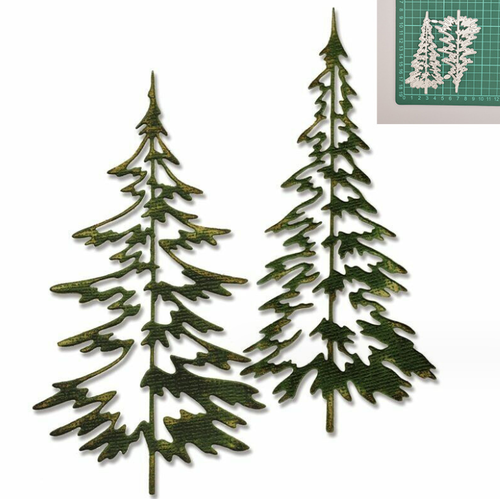 2 piezas Árboles Navidad Metal Corte Troquelado Tarjeta Fabricación Libro de recortes Papel Artesanía Reino Unido - Imagen 1 de 5