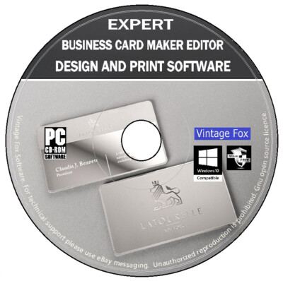 Expert Visitenkarten Maker Pro Creator Editor - Design & Druck Software PC DVD 