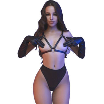 LB014 Offener BH Harness Style Kunstleder Schnallen Bondage Gothic S/M