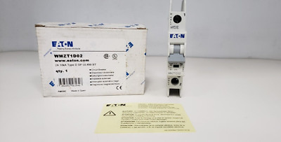 EATON WMZT1D02 (FAZ-D2-1-NA-SP) CIRCUIT BREAKER, 1P, 2A, 277V, 10kA, TYPE D, NIB