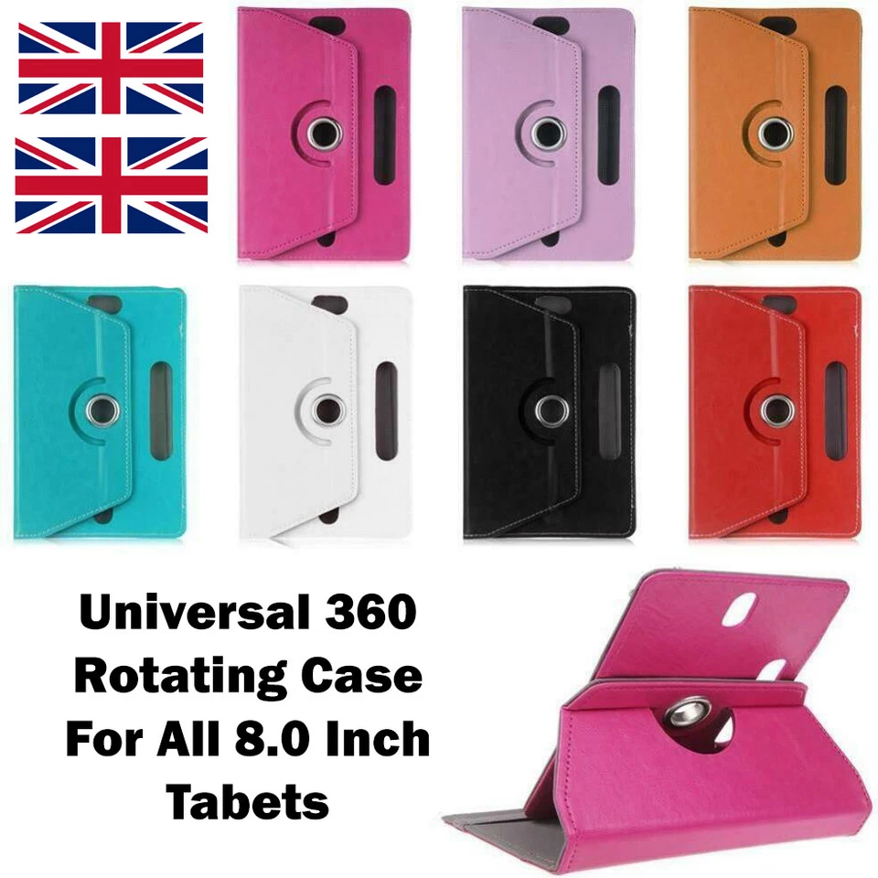 360° Rotating Case For All 8.0 Inch Universal New Tablets Leather Stand Cover - Image 2 of 4