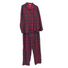 Victoria's Secret Women Flannel Pajama Set Pink Purple Plaid Size Large