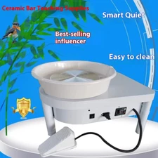 Electric Pottery Wheel Machine 28CM Foot Pedal for School Ceramic