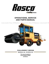 Rosco LeeBoy Challenger 7 Broom Operations Service Parts Repair Manual