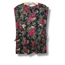 Women's holiday poinsettia floral adjustable art childcare multi-use apron