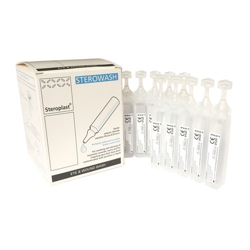 STEROWASH STERILE SODIUM CHLORIDE 20ML MEDICAL FIRST AID WOUND CLEANING EYE WASH - Picture 3 of 5