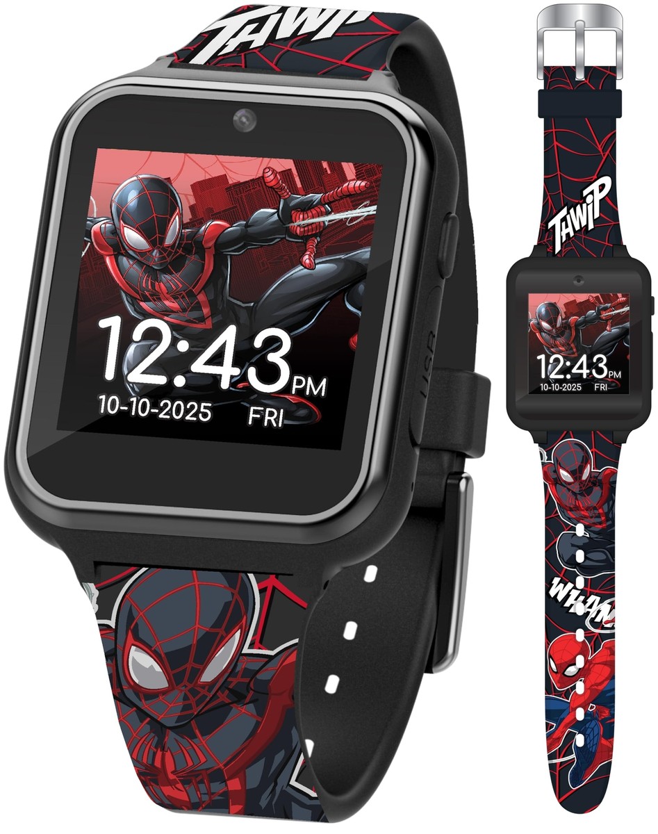 Accutime Kids Marvel Spider Man Miles Morales Black Educational - Main Image