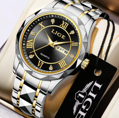 Herren Damen Armbanduhr Edelstahl Quarzuhr Leuchtendes Datum Wasserdicht Uhren