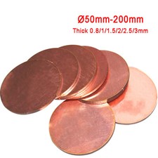 Copper Plate Sheet Round Metal Panel | Ø 50mm-200mm | Thick 0.8/1/1.5/2/2.5/3mm