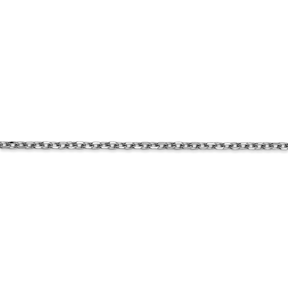 Real 14kt White Gold 2.2mm Diamond Cut Cable Chain; 18 inch; Lobster