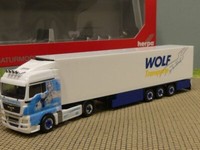 1/87 Herpa Man Tgx Xlx Wolf Transporte KüHlkoffer Sattelzug 301770