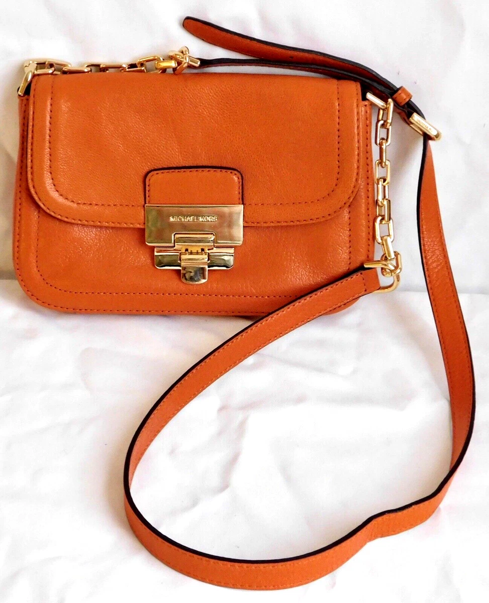 Michael Michael Kors Leather Crossbody Bag - Orange Crossbody Bags