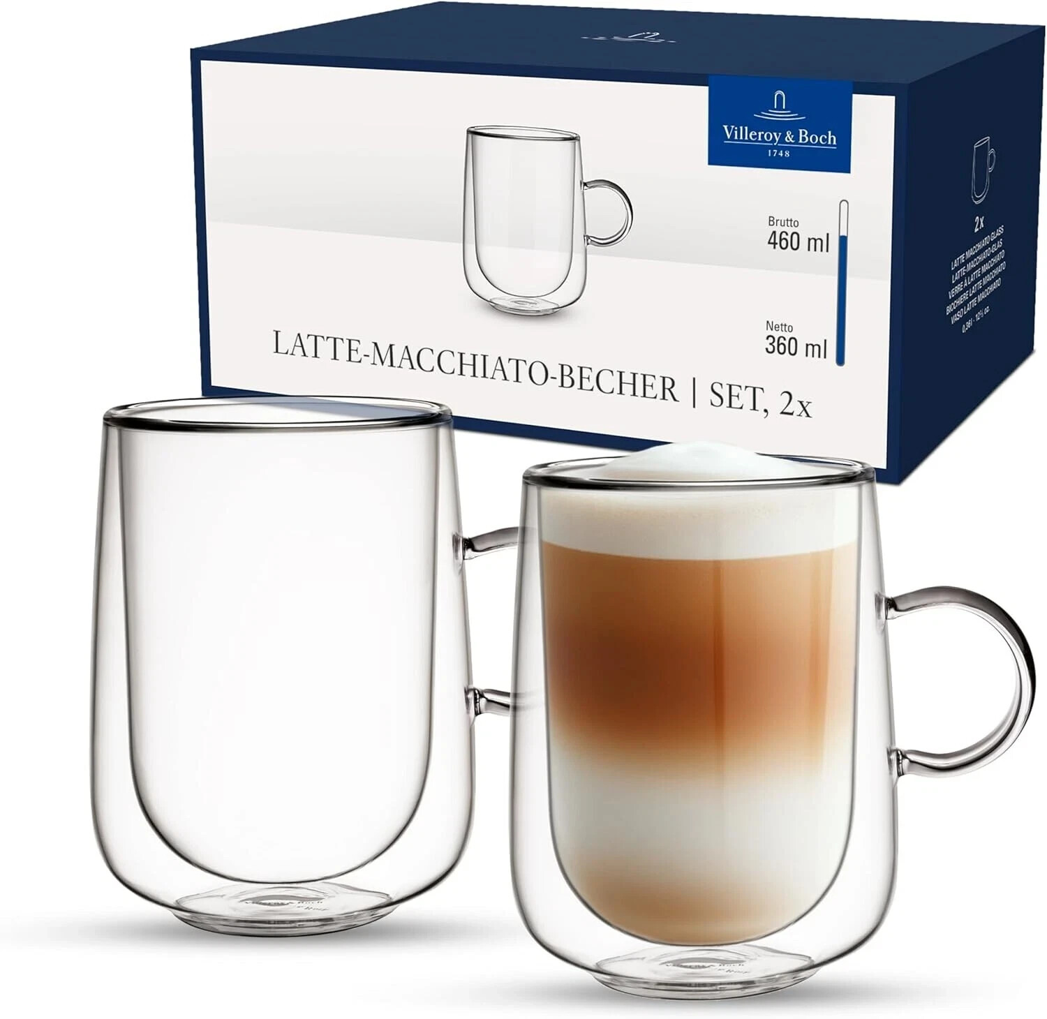 Villeroy & Boch Latte Cups Glasses Large - Hot & Cold Artesano