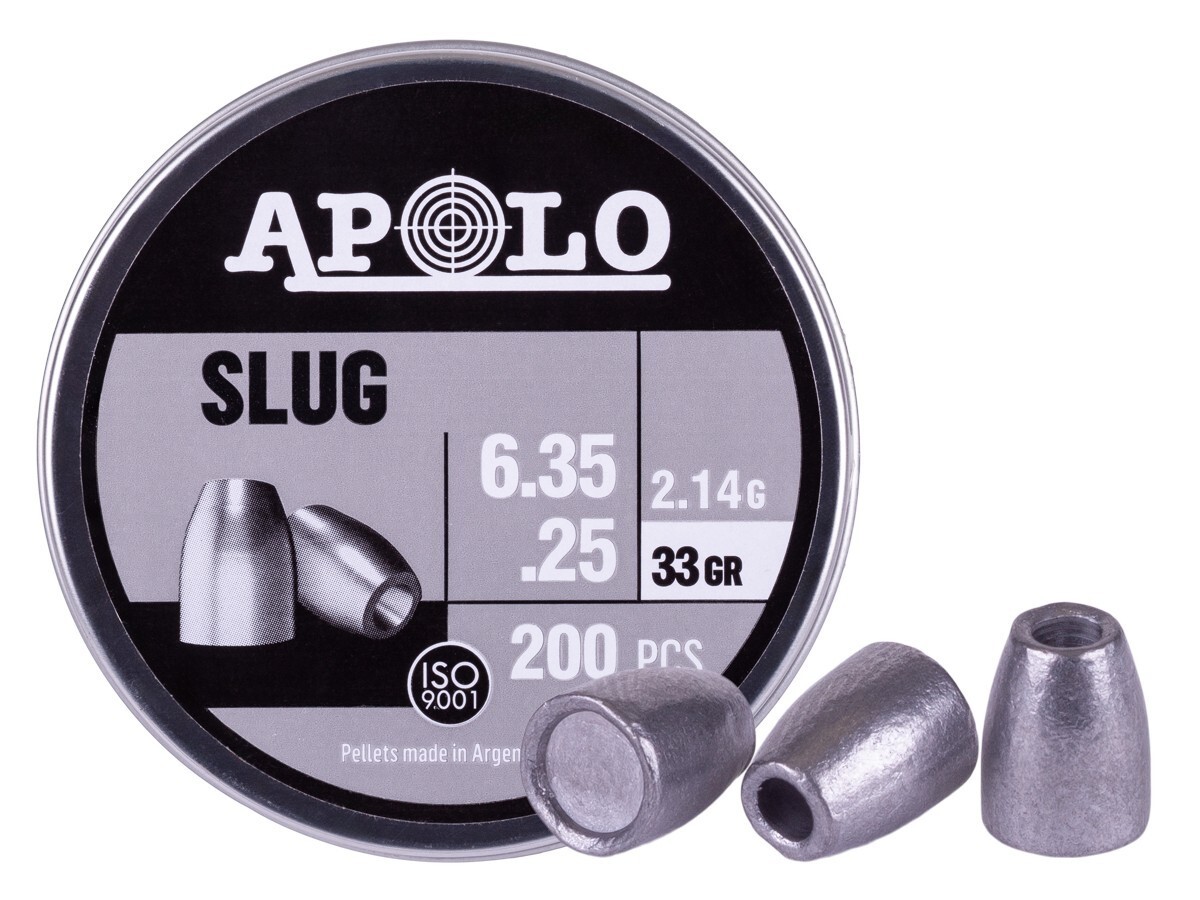 200 Pellets Airgun Apollo Slug 33,25/6,35 Mm - Neuf (Réf. 19303)