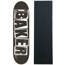 BAKER Skateboard Deck LOGO BLACK/WHITE 8.25" with JESSUP Griptape