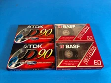 BASF Ferro Extra I 60 & TDK D90 Type 1  Cassette Tapes Lot Of 4 New Sealed