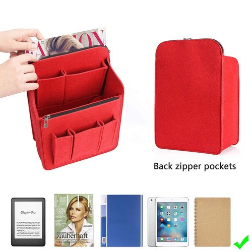 Large Felt Backpack Organizer Insert with Zipper Pockets Travel Rucksack Insert - Picture 4 of 7