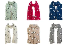 Penguin Print Ladies Fashion Maxi Scarf Wrap Sarong Long Soft Warm