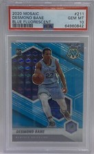 2020 PANINI MOSAIC #211 DESMOND BANE BLUE FLUORESCENT ROOKIE RC #7/15 PSA 10 GEM