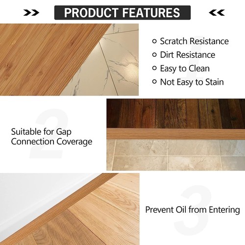 5Ft Self-Adhesive Vinyl Transition Strip - Light Brown Floor Molding for Lami... - 第 6/6 張圖片