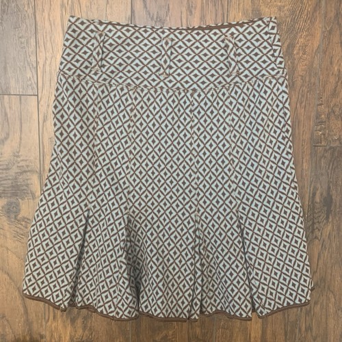 Falda Acampanada Free People - XS Estampado Geométrico Diamante Boho Retro Mezcla de Algodón - Imagen 3 de 9