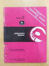 John Deere 455 Offset Disk Operators Manual, Dealer Copy, OM-A46594