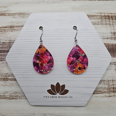 Fall Floral Earrings (8 styles), Handmade Hypoallergenic Lightweight Acrylic