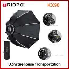 US Triopo KX90 90cm Folding Octagon Softbox W/ Grid For Camera Flash Speedlite