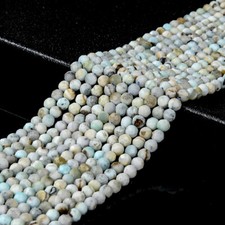 Natural Dominican Larimar A Micro Faceted Round 3MM 5MM Loose Beads 15 inch P95