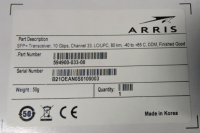 Modulo Ricetrasmettitore SFP in Fibra 10 Gigabit Conforme MSA - 10GBase-ZR - SM Modulo Ricetrasmettitore SFP in Fibra 10 Gigabit Conforme MSA - 10GBase-ZR - SM
